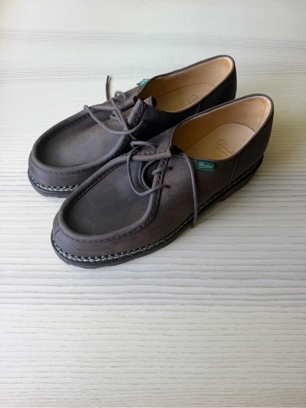 NWOB Paraboot Michael ll Derby Shoes Nubuck Gringo Brown EU 44.5 US 10.5